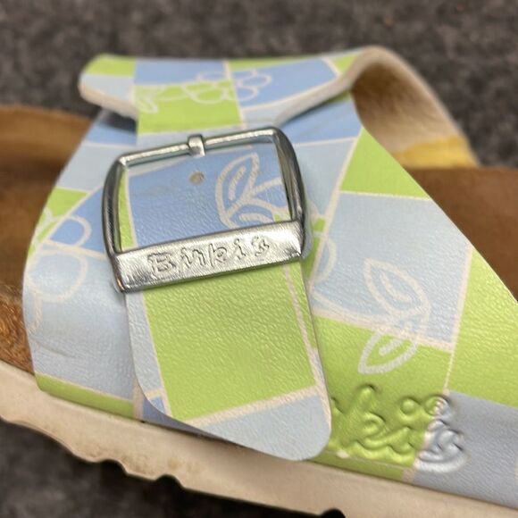 Birkenstock Birkies Madrid Blue Green White Slides Size 39 - Picture 8 of 12